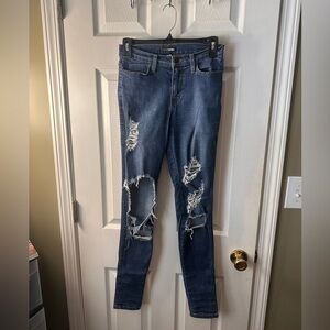 Fashion Nova Women's Skinny Distressed Stretch Blue Denim Jeans Size 3